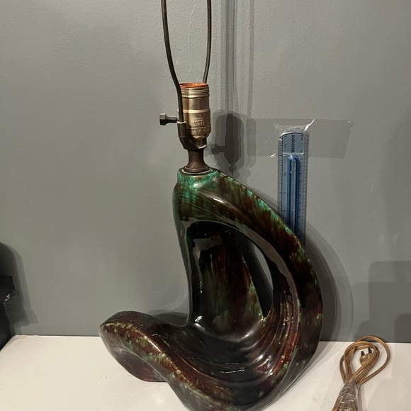 vintage mid century modern Drip Glaze Lamp Funky Abstract - Picture 3 of 11